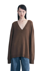 COURTNEY ZHENG Elva V-Neck Cashmere Sweater