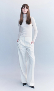 COURTNEY ZHENG Leon Wool Raw Edge Pants