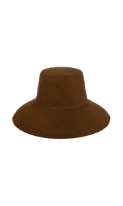 LACK OF COLOR Holiday Bucket hat in brown canvas at Amara Home