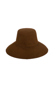 LACK OF COLOR Holiday Bucket hat in brown canvas at Amara Home