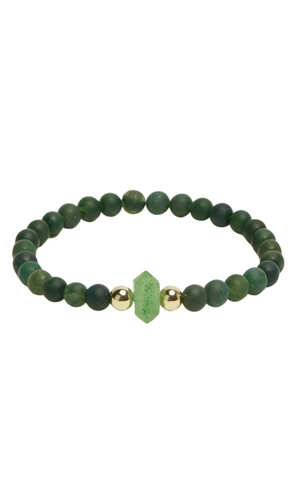 SPIRITUS STONES Quartz Dragon Bracelet with Aventurine & Moss Agate