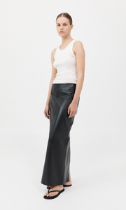 ST. AGNI Leather Column Skirt