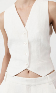 ST. AGNI Tailored Linen Vest