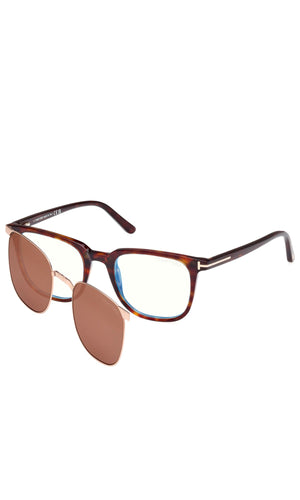 TOM FORD Dark Havana Clip On Frame at Amara Home