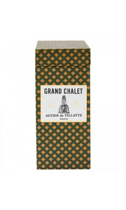 Astier de Villatte Grand Chalet 50ml perfume fragrance in luxurious green box decorated with gold clover motifs, available at Amara Home.