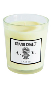 Astier de Villatte Grand Chalet beeswax candle in glass vessel made in France, available at Amara Home.